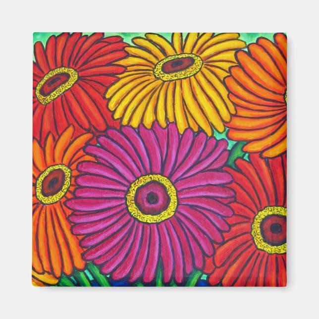 Zinnia Fiesta Colorful Magnet (Framsidan)