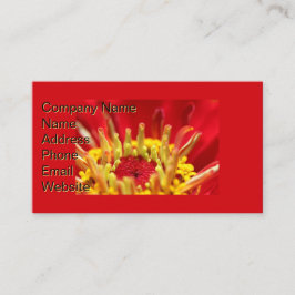 Zinnia Flower Heart Visitkort