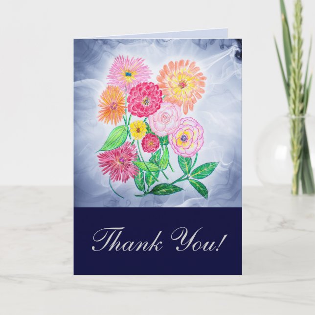 Zinnia Flower Tack Kort (Framsida)