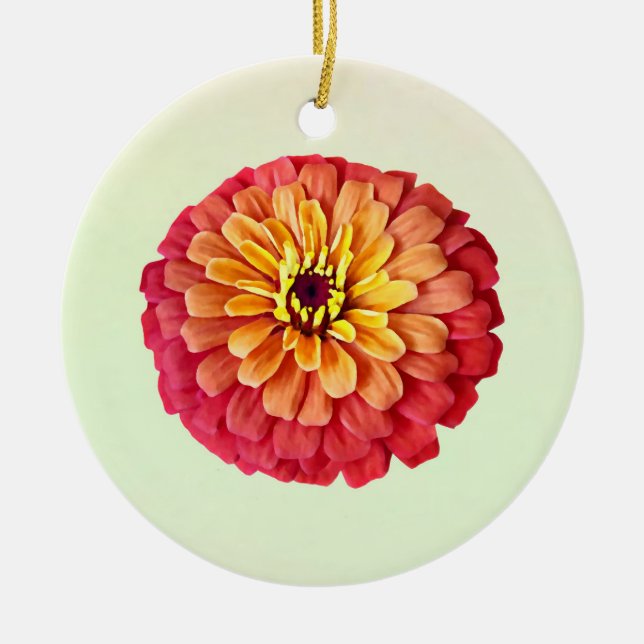 Zinnia i Orangens skuggor Julgransprydnad Keramik (Framsidan)