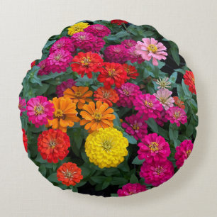 Zinnia Paradise Rund Kudde