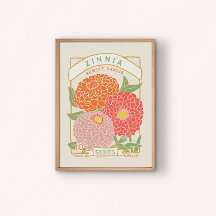 Zinnia-Poster utsädespaket