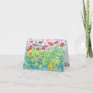 Zinnia Watercolor Tackkort-kort Tack Kort
