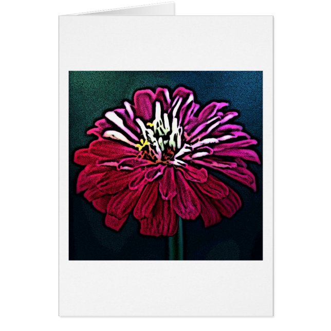 Zinnia Woodcut Hälsningskort (Framsidan)