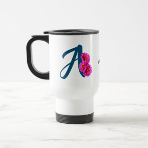 Zinniablommor Monogram Initial A Personlig Resemugg