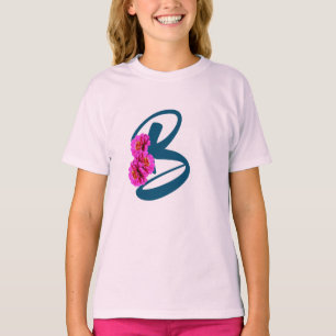 Zinniablommor Monogram Initial B T Shirt