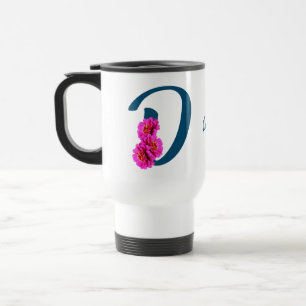 Zinniablommor Monogram Initial D Personlig Resemugg