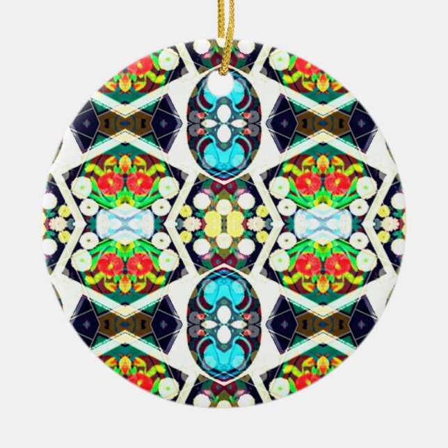 Zinnias Blue Julgransprydnad Keramik (Framsidan)