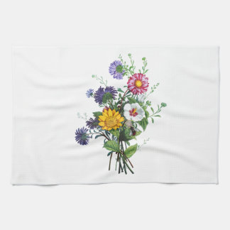 Zinnias, Hollyhocks & solrosbukett vid Prevost Kökshandduk