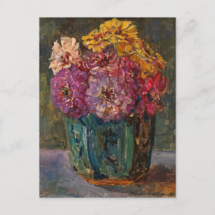 Zinnias i en grön kruka   Floris Verster Vykort