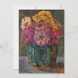 Zinnias i Grönt Burk Floris Verster