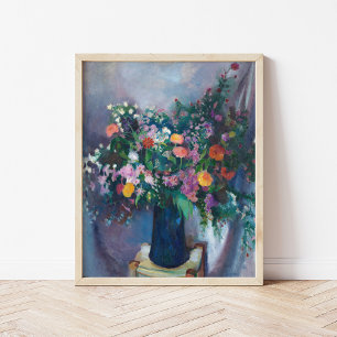 Zinnias och Asters   Arthur Beecher Carles Poster