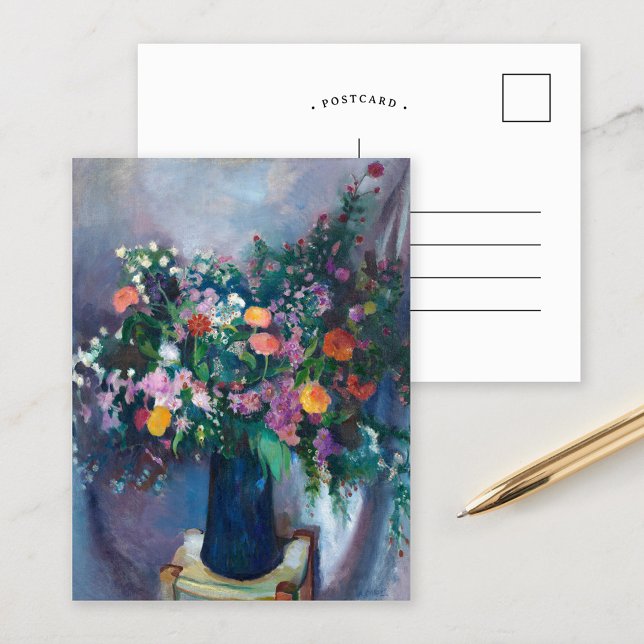 Zinnias och Asters | Arthur Beecher Carles Vykort (Skapare uppladdad)