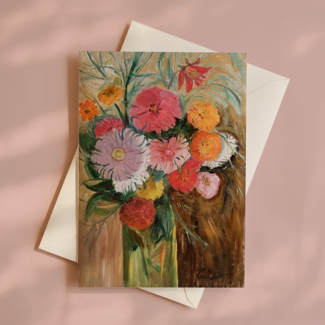 Zinnias och Asters | Tadeusz Makowski Kort (Skapare uppladdad)
