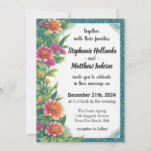 Zinnias Symbols of Endurance, Affection & Vibrancy Inbjudningar