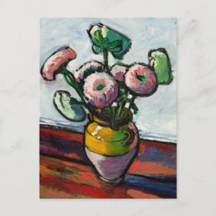 Zinnias-vykort för målning av Blommigt Vykort