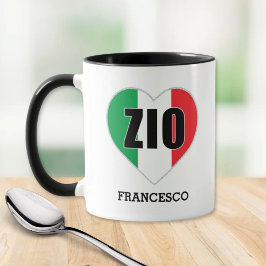 ZIO Italiensk farbror Flagga Heart Mugg