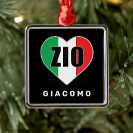 Zio jul Italienska Flagga Heart Ornament