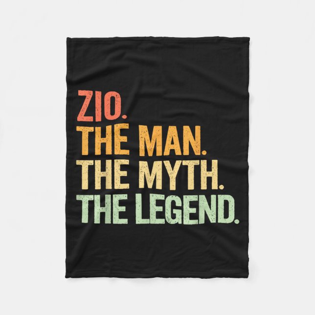 Zio Man Myth Legend Retro Artwork Fleecefilt (Framsidan)