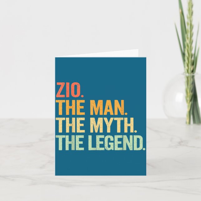 Zio Man Myth Legend Retro Illustration Kort (Framsida)
