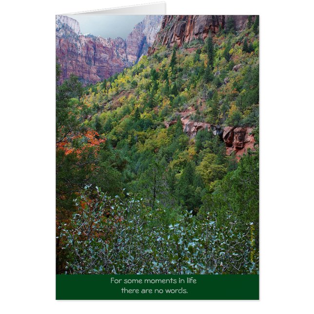 Zion Canyon: Bereavement Hälsningskort (Framsidan)