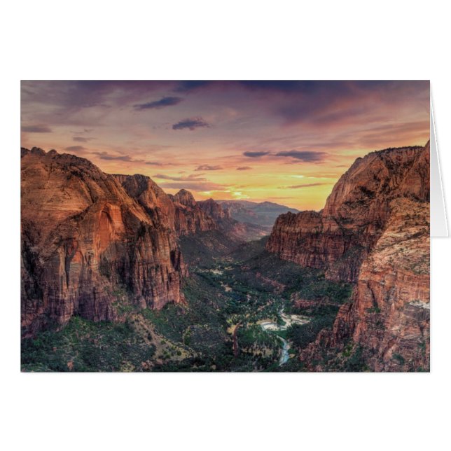 Zion Canyon nationalpark Hälsningskort (Framsidan Horizontal)