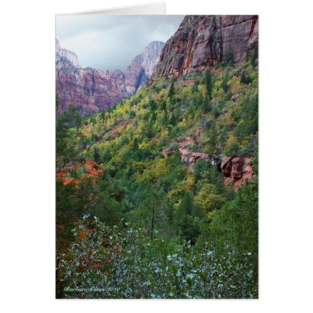 Zion Canyon nationalpark Hälsningskort (Framsidan)