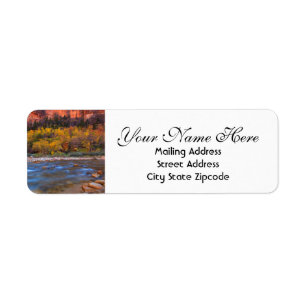Zion Canyon Returadress Etikett