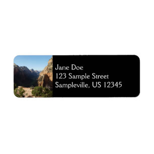 Zion från Angels Landing Trail Zion National Park Returadress Etikett