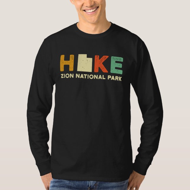 Zion Hiking Souvernir  Hiker  Hike Yosemite Map T Shirt (Framsida)