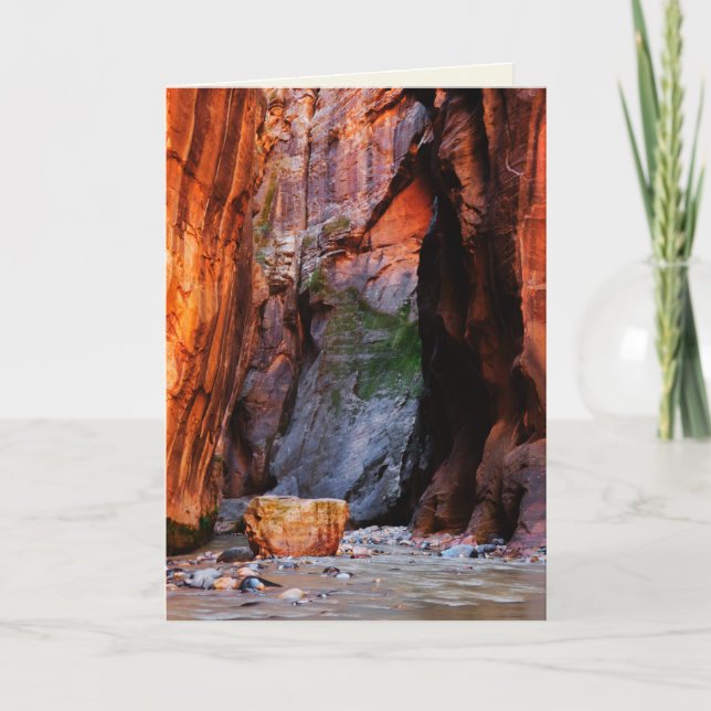 Zion Narrows Boulder Utah Blank Greeting Card Kort (Framsida)