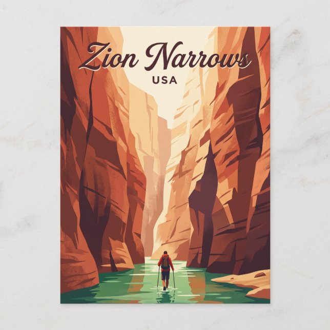 Zion Narrows USA Vykort (Framsida)