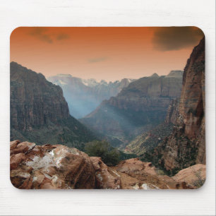 Zion National Park Berg Landskap Musmatta