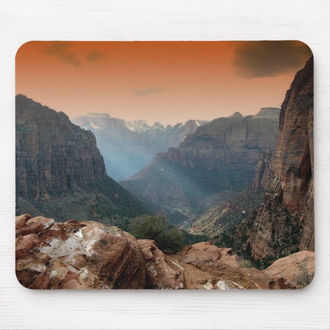 Zion National Park Berg Landskap Musmatta (Framsidan)