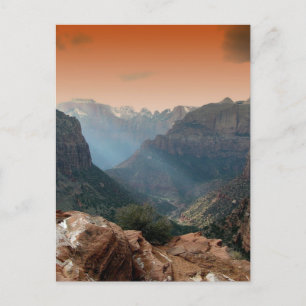 Zion National Park Berg Landskap Vykort