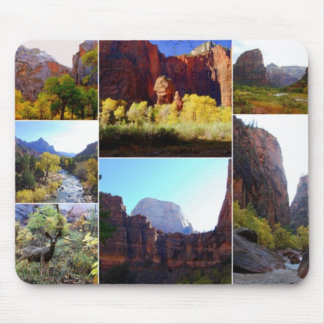 Zion National Park Collage Mousepad Musmatta (Framsidan)