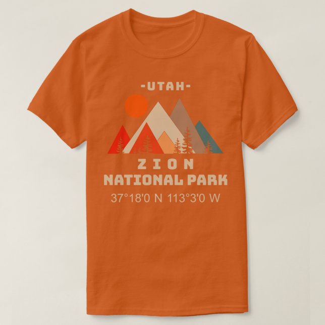 Zion National Park Coordinates 2 T Shirt (Design framsida)