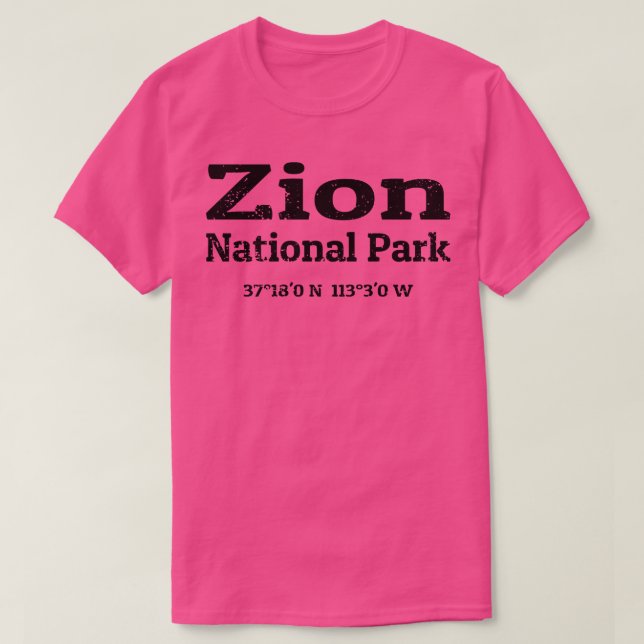 Zion National Park Coordinates T Shirt (Design framsida)