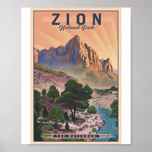 Zion National Park Litho Artwork Poster (Framsidan)