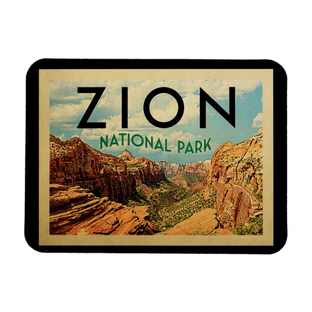 Zion National Park Magnet Vintage resor (Horisontell)