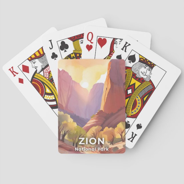 Zion National Park | Resa Akvarell Casinokort (Baksidan)
