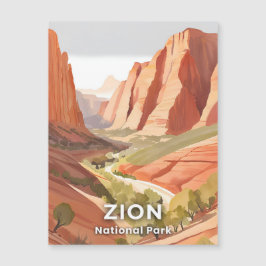 Zion National Park | Resa akvarell dal kort