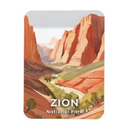 Zion National Park | Resa Watercolor Valley Magnet