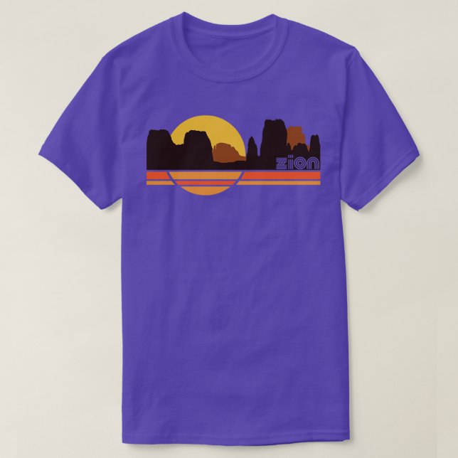 Zion National Park Retro 70-talet Tourist Souvenir T Shirt (Design framsida)