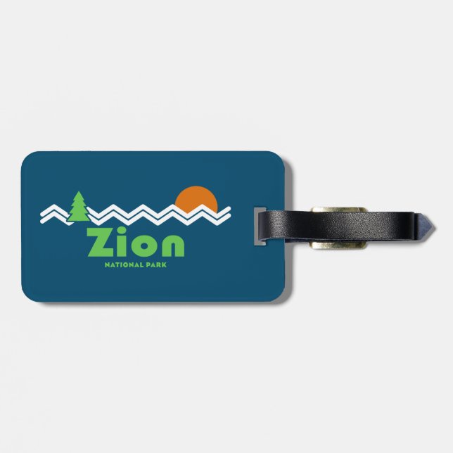 Zion National Park Retro Bagagebricka (Baksida Vågrät)