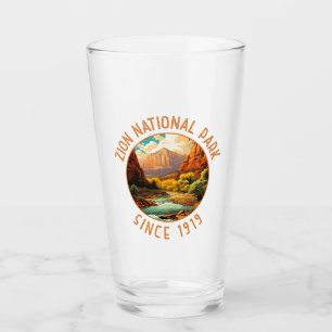 Zion National Park Retro Distress Circle Glaskopp