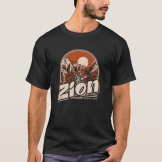 Zion National Park Retro Stil Försliten T Shirt