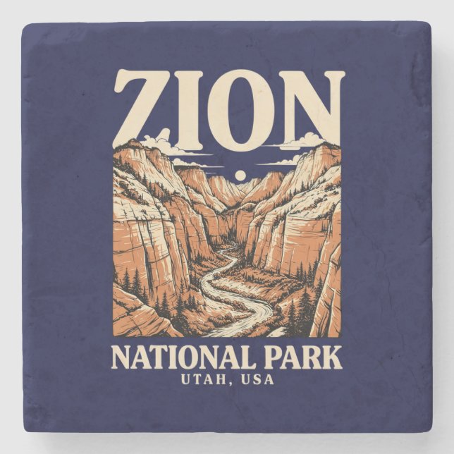 Zion National Park Röda klippor Stenunderlägg (Framsidan)