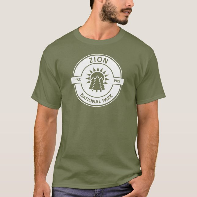 Zion National Park Sol Träd T Shirt (Framsida)