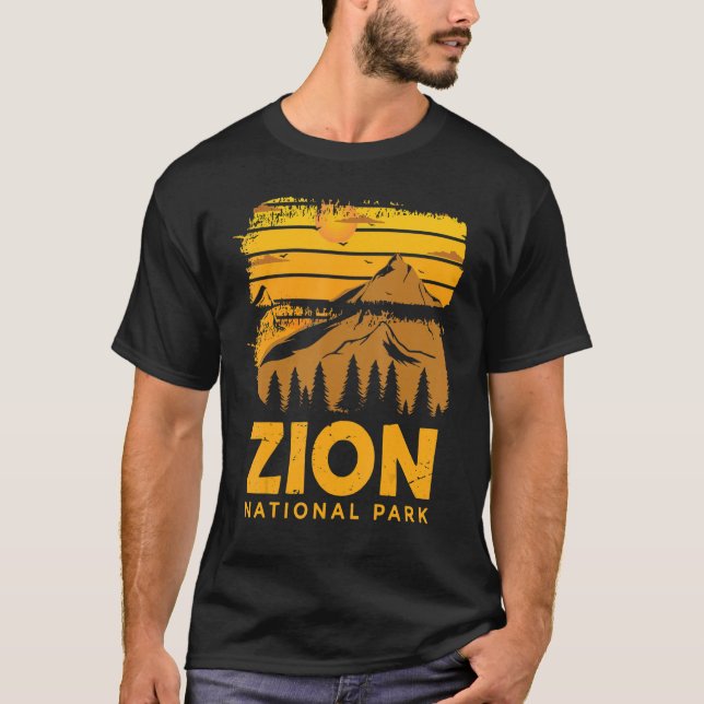 Zion National Park Souvenir Canyon Utah Hiking Cam T Shirt (Framsida)